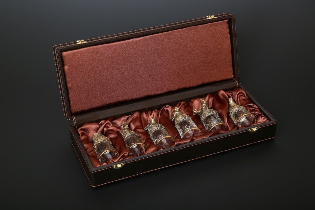 Подарочный набор чарок «Охота»  6 шт  в подарочном футляре
