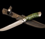 Нож «Рыбацкий большой» (N-690, стабилизированная карельская береза , литье мельхиор)