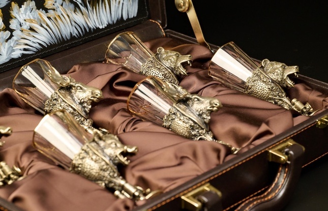 Набор рюмок-лафитников «Трофейная охота » (6 шт.) в подарочном футляре  с художественным оформлением  50 мл - фото №2