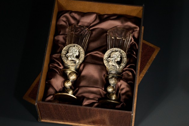 Набор лафитников для водки Знаки зодиака «Дева» 2 шт  в подарочной коробке