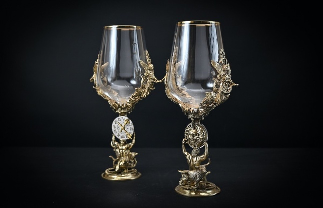 Бокал для вина "Гороскоп Телец"  2 шт.  в подарочном футляре с художественным оформлением  430 мл - фото №3