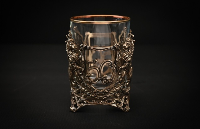 Стакан для виски   Юбилейный 50  лет  1 шт. 310 мл в подарочном кейсе  с художественным оформлением - фото №3