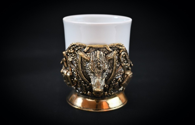 Набор чашек  для кофе "Трофейный" 2 шт. в подарочном футляре с художественным оформлением 200 мл - фото №5