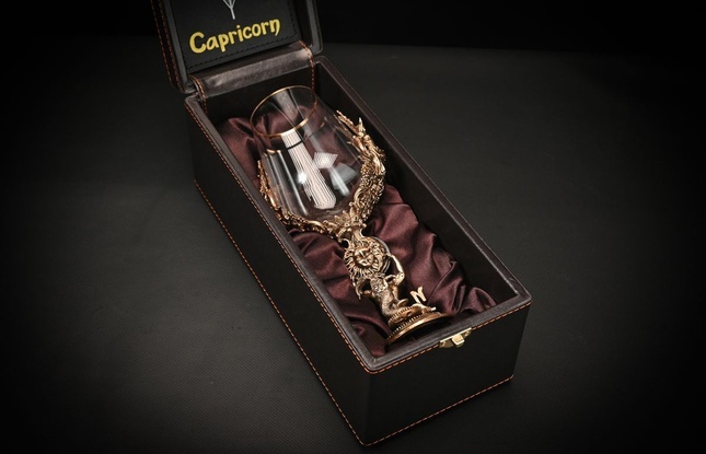 Бокал для вина "Гороскоп Козерог"  1 шт.  в подарочном футляре с художественным оформлением  430 мл - фото №1