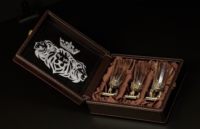 Набор лафитников «Имперский» (3 шт.) в подарочном футляре с художественным оформлением 50 мл - фото №6