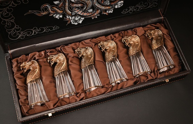 Набор лафитников "Змеи"  (6 шт.) в подарочном футляре с художественным оформлением  50 мл - фото №9