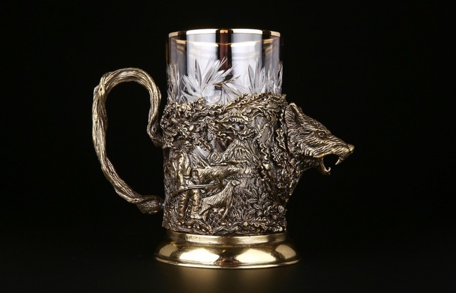 Подстаканник "Русский лес -Волк" 250 мл - фото №4