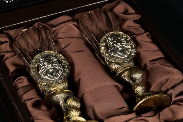 Набор лафитников для водки Знаки зодиака «Лев» 2 шт в подарочном футляре