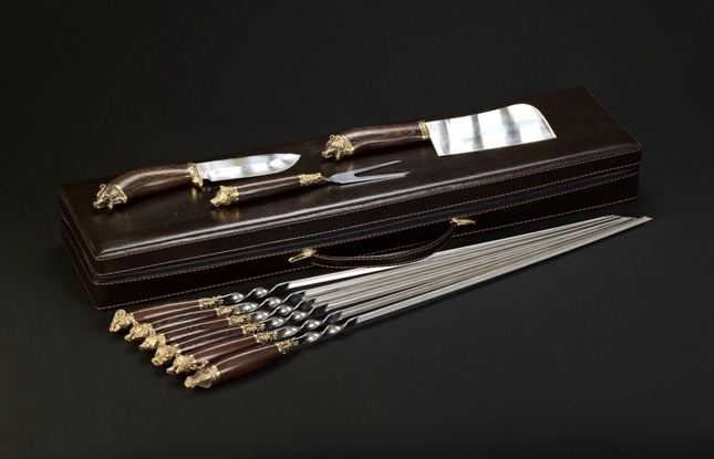 Набор шампуров в футляре «Скиф 6» Звери лесные - фото №6