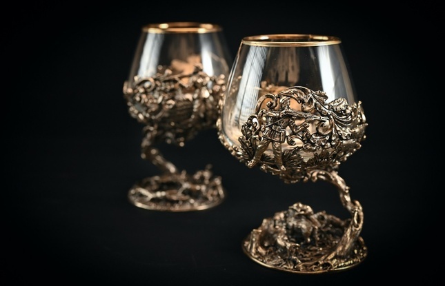 Бокал для коньяка "Охота Элит"  4 шт.  в подарочном футляре с художественным оформлением  430 мл - фото №5