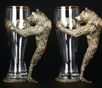 Набор пивных бокалов  «Медведь VIP»  2шт.  в подарочном футляре 700 мл - фото №1