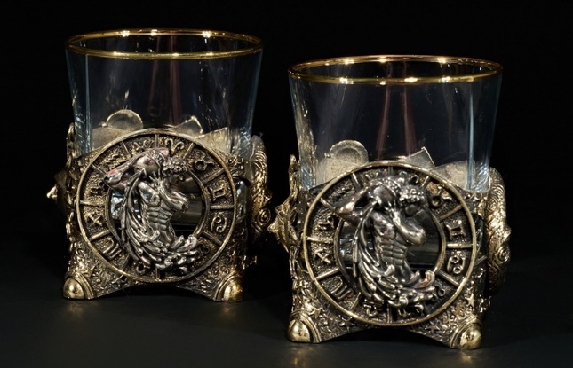 Стакан для виски Зодиак  "Водолей"  - фото №1