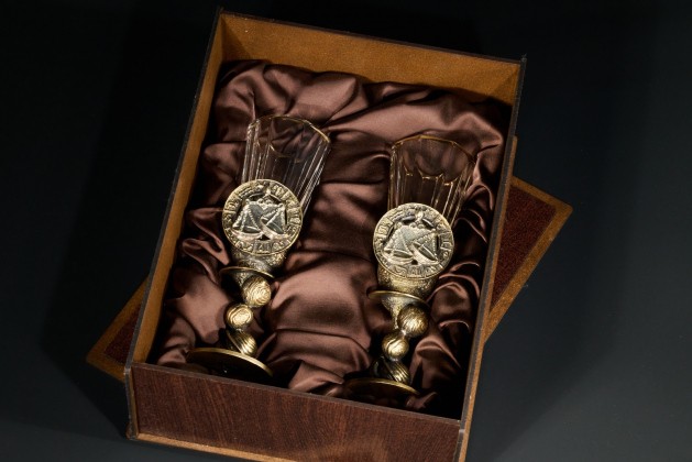 Набор лафитников для водки Знаки зодиака «Весы» 2 шт  в подарочной коробке