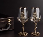Набор бокалов для вина «Виноград» (2шт.) в подарочном футляре - фото №2