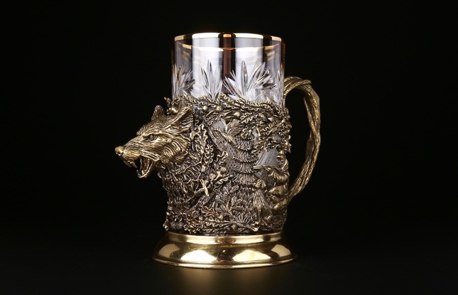 Набор подстаканников "Русский Лес" 4 шт в подарочном кейсе  250 мл - фото №5