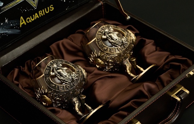 Бокал для коньяка Зодиак "Водолей"  2 шт.  в подарочном футляре с художественным оформлением  430 мл - фото №3