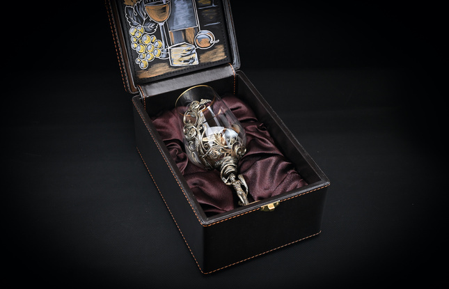 Бокал для вина «Флора» (1 шт.) в подарочном футляре с художественным оформлением 450 мл - фото №1