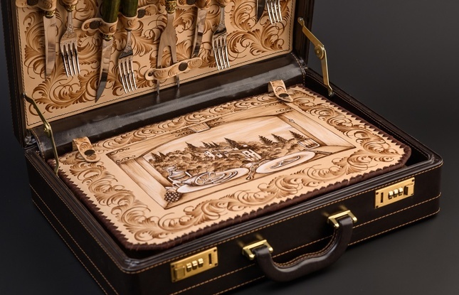 Набор для стейков №4 Карельская береза - фото №3