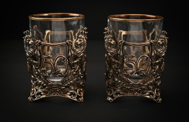 Стакан для виски  Юбилейный 50  лет  2шт. 310 мл в подарочном кейсе  с художественным оформлением - фото №4