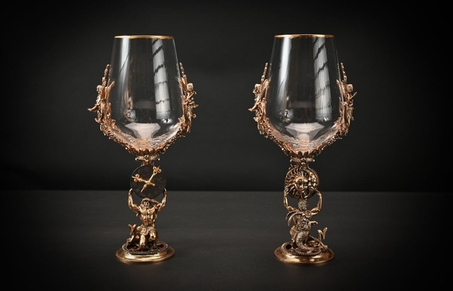 Бокал для вина "Гороскоп Козерог"  2 шт.  в подарочном футляре с художественным оформлением  430 мл - фото №3