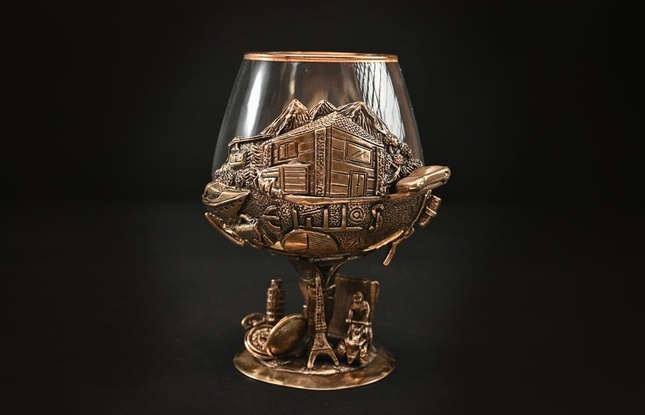 Бокал для коньяка "Успешному человеку"  1 шт.  в подарочном футляре с художественным оформлением  430 мл - фото №1