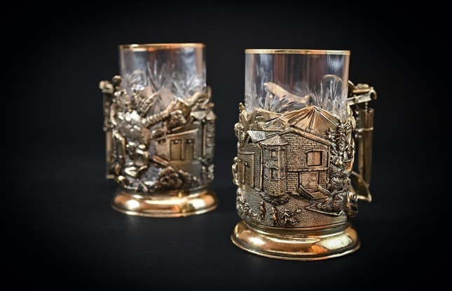 Набор подстаканников "Успешный человек" 2 шт в подарочном футляре с художественным оформлением  250 мл - фото №4