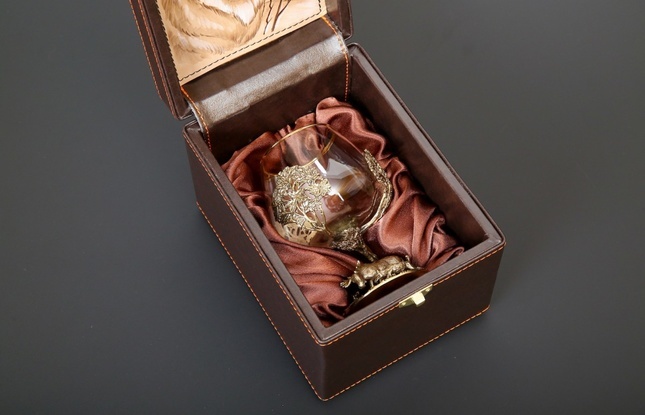 Бокал для коньяка "Охота" Лось  в подарочном футляре с художественным оформлением  430 мл - фото №3