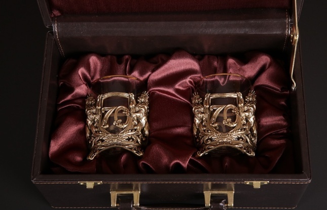 Набор стаканов для виски «Юбилейный» (35,40,45,50,55,60,65,70 Лет) 310 мл - фото №6