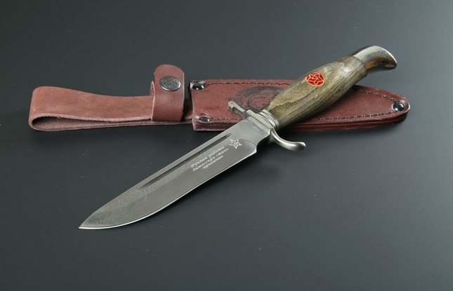 Финка НКВД Д1  дамасская сталь    в подарочной коробке - фото №1