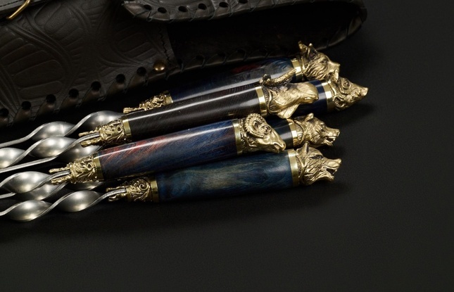 Набор шампуров в чехле "Кочевник 3 Звери Лесные Премиум" - фото №5