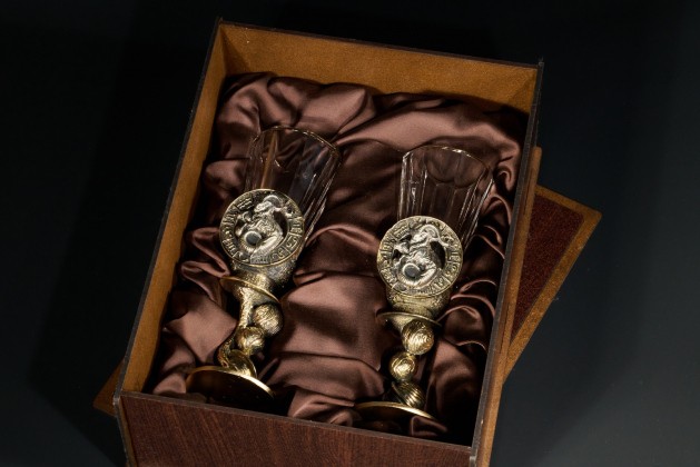 Набор лафитников для водки Знаки зодиака «Козерог» 2 шт  в подарочной коробке