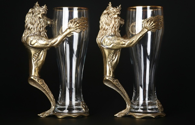 Набор пивных бокалов  «Лев VIP»  2 шт. в подарочном футляре  700 мл - фото №1