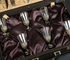 Подарочный набор "Охотничье застолье" в кейсе (6 лафитников, 12 приборов) - фото №2