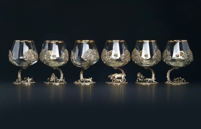 Бокал для коньяка "Охота" Медведь  430 мл - фото №7