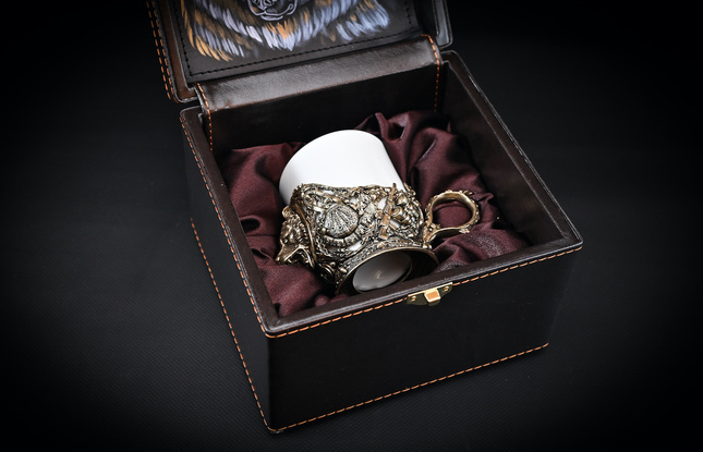 Набор чашек  для кофе "Трофейный" 1 шт. в подарочном футляре с художественным оформлением 200 мл - фото №2