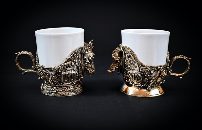 Набор чашек  для кофе "Трофейный" 2 шт. в подарочном футляре с художественным оформлением 200 мл - фото №4