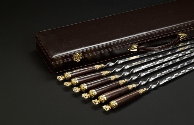 Набор шампуров в футляре «Презент 6 Державный» - фото №5