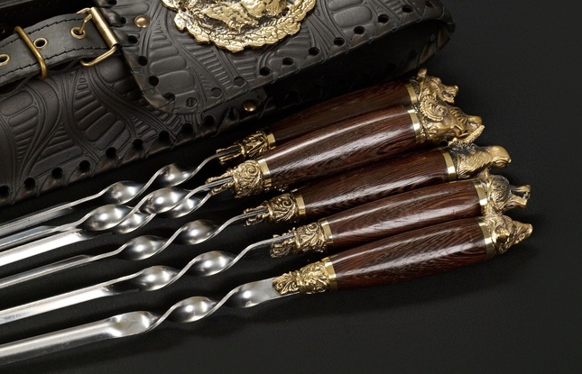 Набор шампуров в чехле "Кочевник 8 Звери лесные" - фото №3