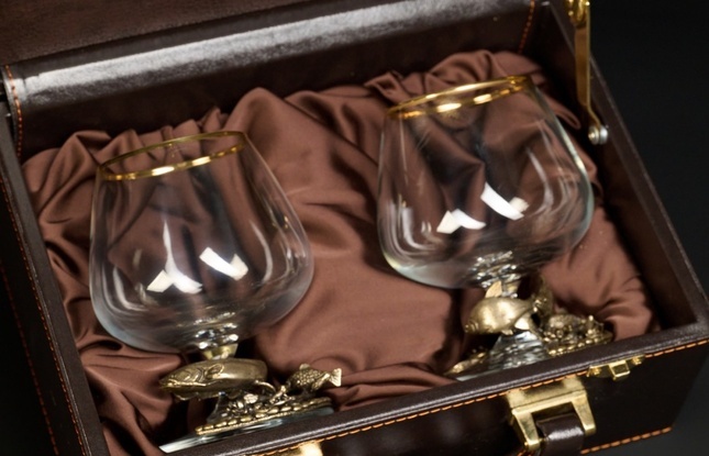 Набор бокалов  «Рыбалка»  эконом 2 шт. в подарочном кейсе с художественным оформлением  430 мл - фото №2