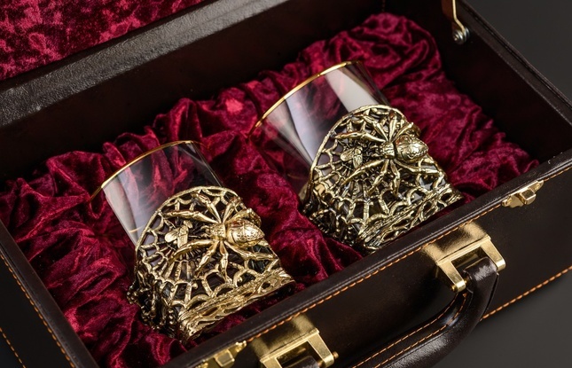 Подарочный набор стаканов для виски «Паук» 310 мл - фото №1