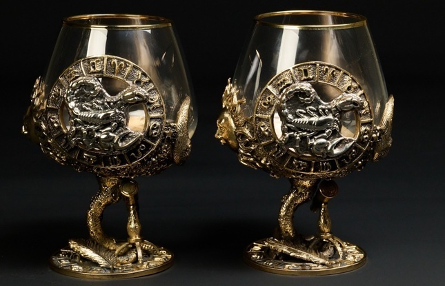 Бокал для коньяка Зодиак "Скорпион"  2 шт.  в подарочном футляре с художественным оформлением  430 мл - фото №5