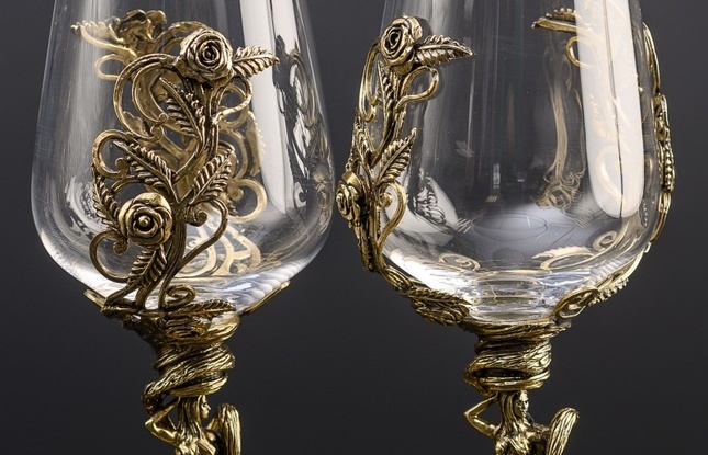 Набор бокалов для вина «Флора» (2 шт.) в подарочном футляре 450 мл - фото №4