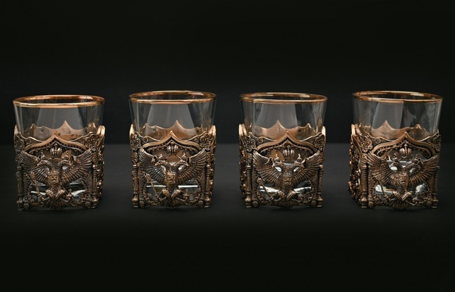 Подарочный набор стаканов для виски   Герб  4 шт. 310 мл в подарочном кейсе  с художественным оформлением - фото №6