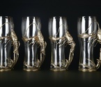 Набор пивных бокалов "Рак" 4 шт.  в подарочном футляре с художественным оформлением