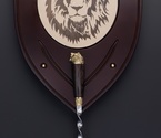 Подарочный набор  шампуров «Щит со львом» светлый - фото №3