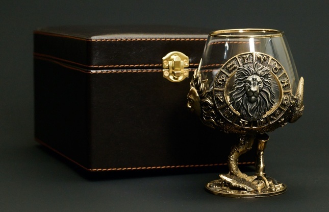 Бокал для коньяка Зодиак "Лев"  1 шт.  в подарочном футляре с художественным оформлением  430 мл