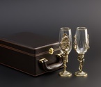 Набор бокалов для шампанского «Флора» (2 шт.) в подарочном футляре 180 мл - фото №2