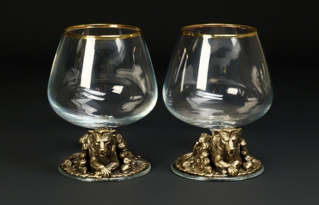 Бокал для коньяка   "Лев VIP " эконом  6 шт. в подарочном футляре с художественным оформлением  430 мл - фото №5