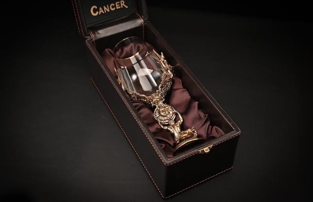 Бокал для вина "Гороскоп Рак"  1 шт.  в подарочном футляре с художественным оформлением  430 мл - фото №1