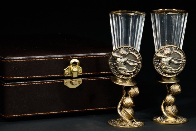 Набор лафитников для водки «Знаки Зодиака Стрелец» (2 шт.) в подарочном футляре c художественным оформлением 60 мл